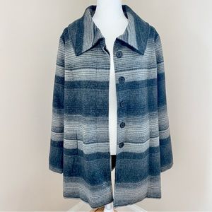 Monterey Bay (16) Wool Blend Stripe Contemporary Chore Coat Jacket